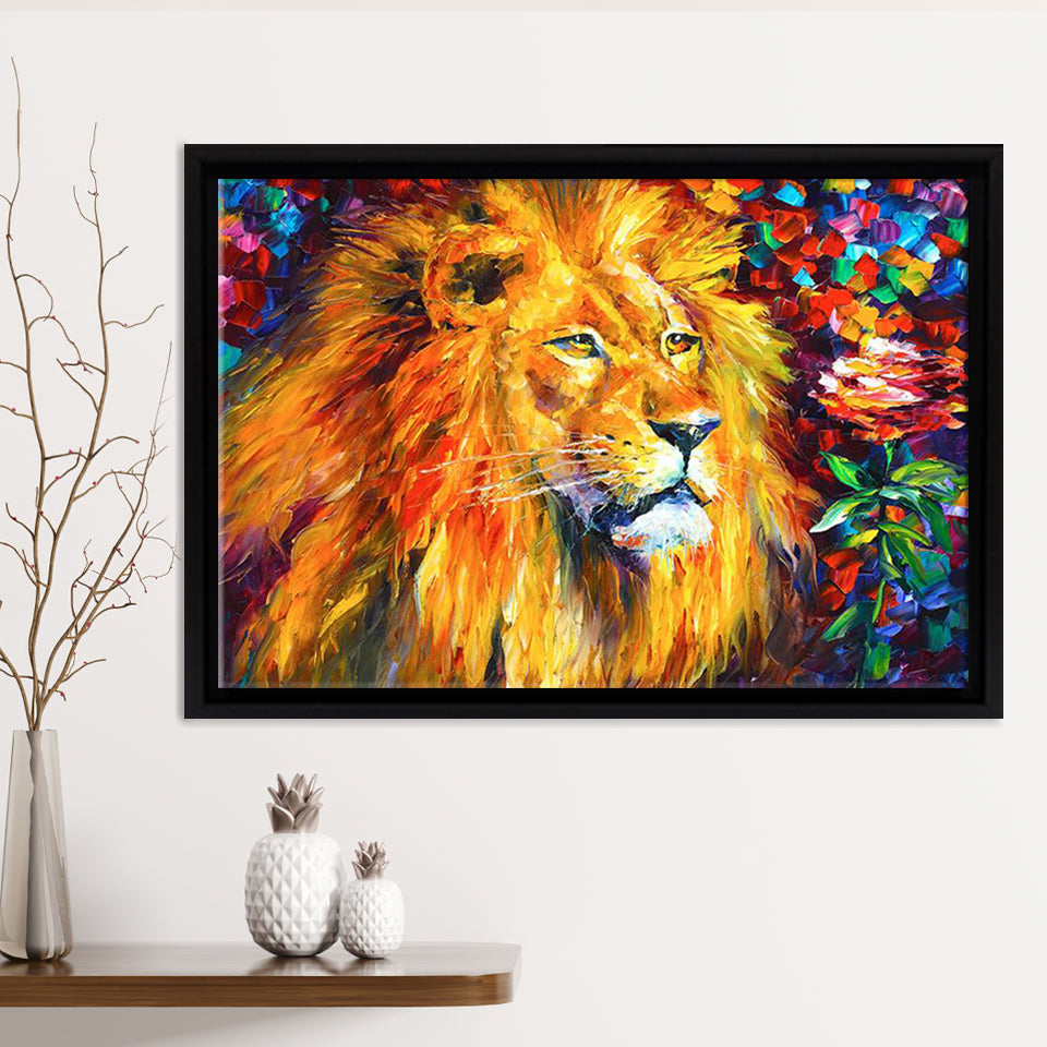 Wild African Lion Framed Canvas Print – Canvas Painting, Canvas Art, Wall Art, Wall Decor