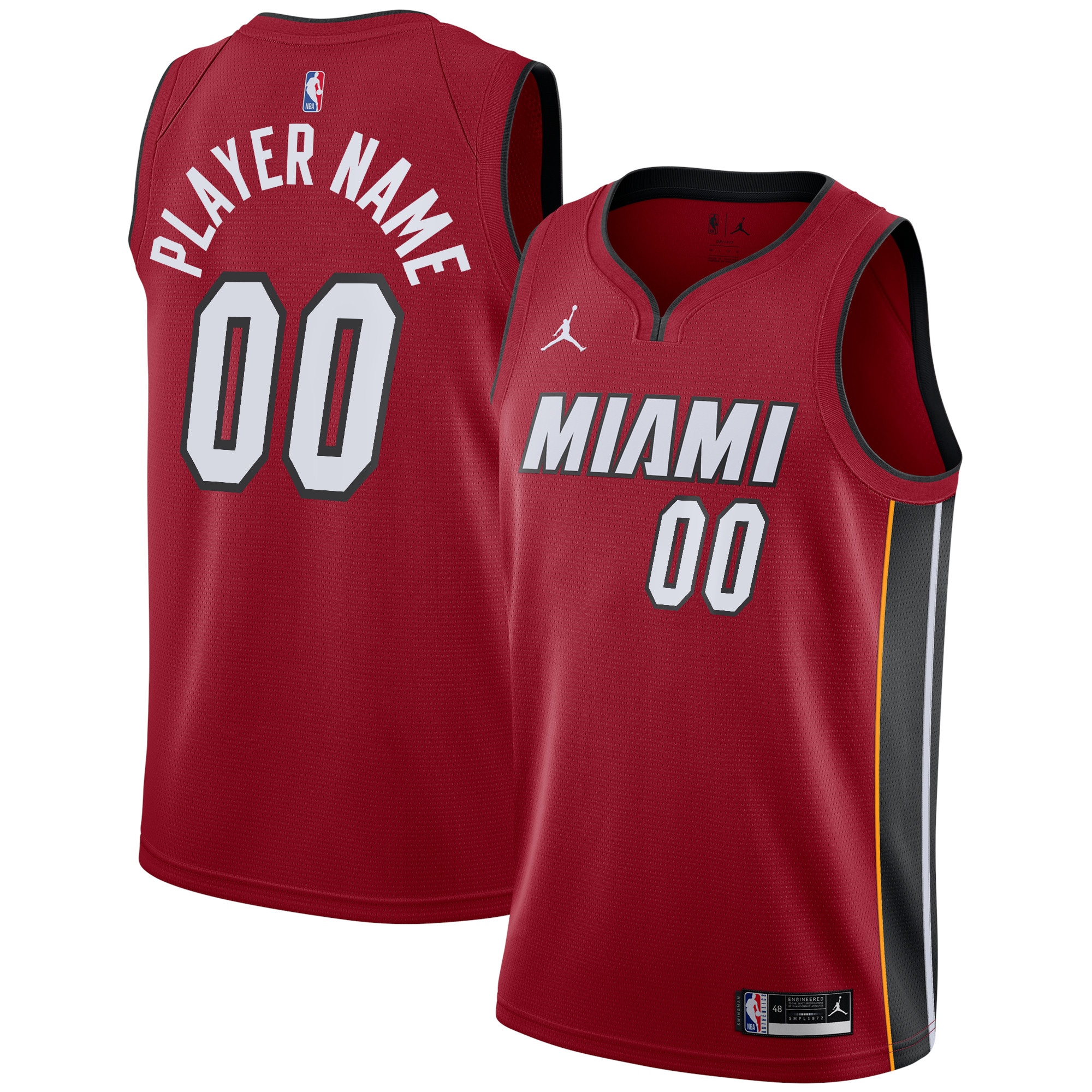 Miami Heat Jordan Brand Swingman Custom Jersey – Statement Edition – Red