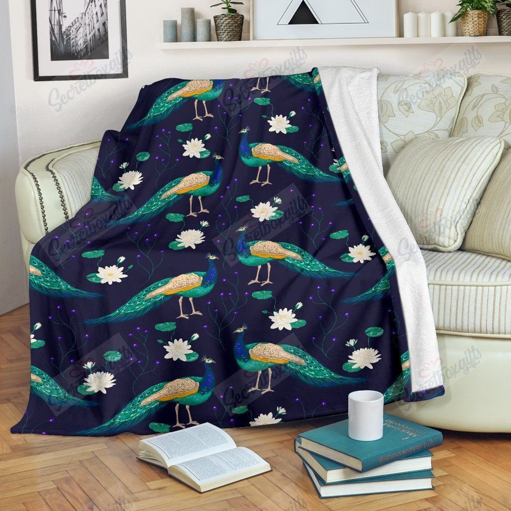 Peacock Flower Pattern Gs-Cl-Dt1903 Fleece Blanket