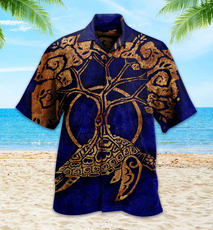 Turtle Tree Blue Hawaii Shirt Ha10889