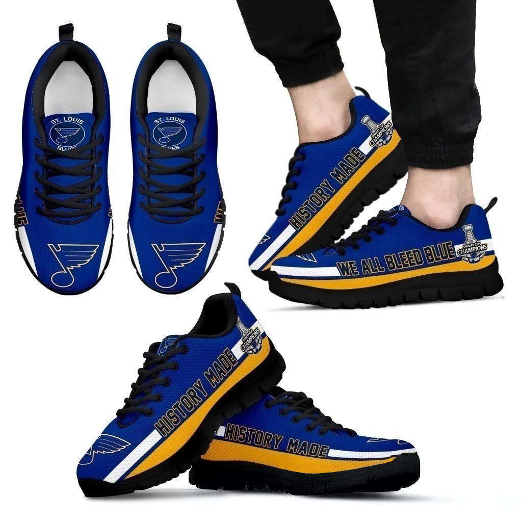 History Made St. Louis Blues Champions 2019 Men’s Sneakers