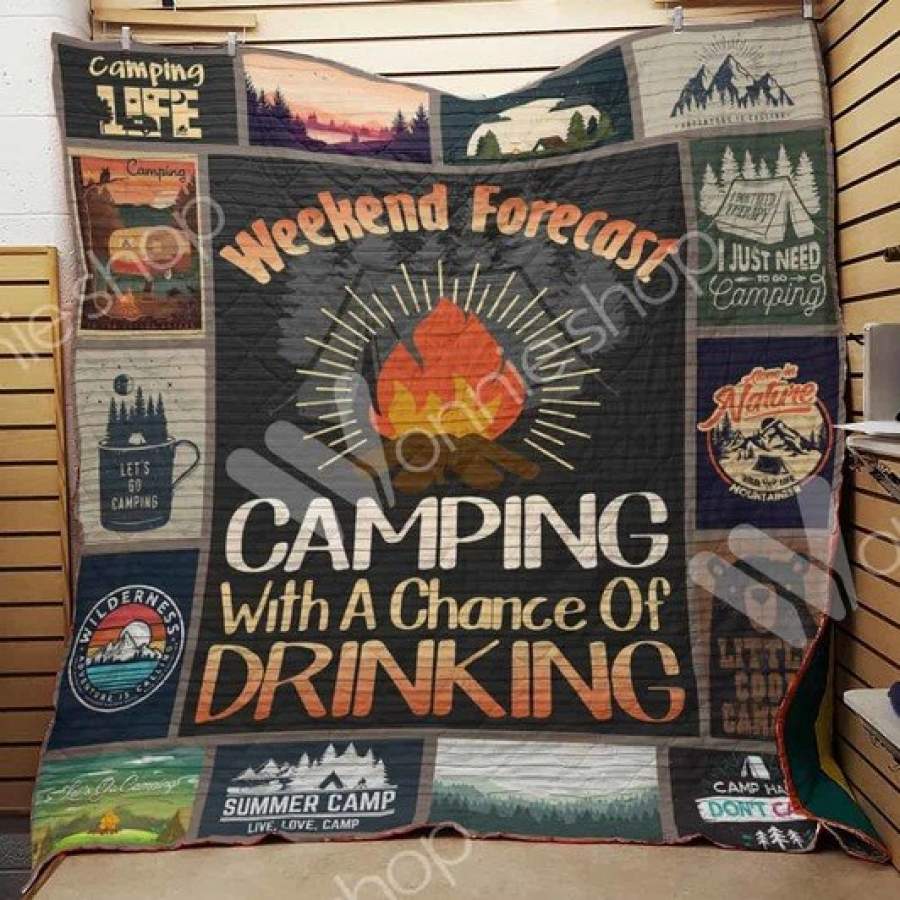 Wozoro Quilt Blanket Camping Weekend Forecast Camping With A Chance Of Drinking Twin Queen King Size