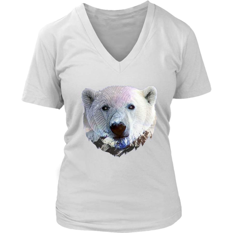 Polar Bear Women T-Shirt – Animal Face T-Shirt