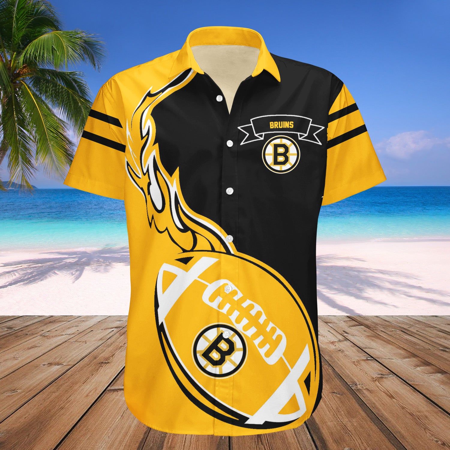 Boston Bruins Hawaii Shirt Flame Ball – Nhl