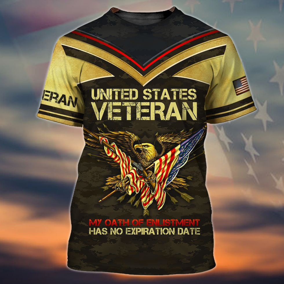 United States Veteran Shirts, 3D All Over Print Veteran Polo Shirt Short Sleeve, Best Gift For A Veteran