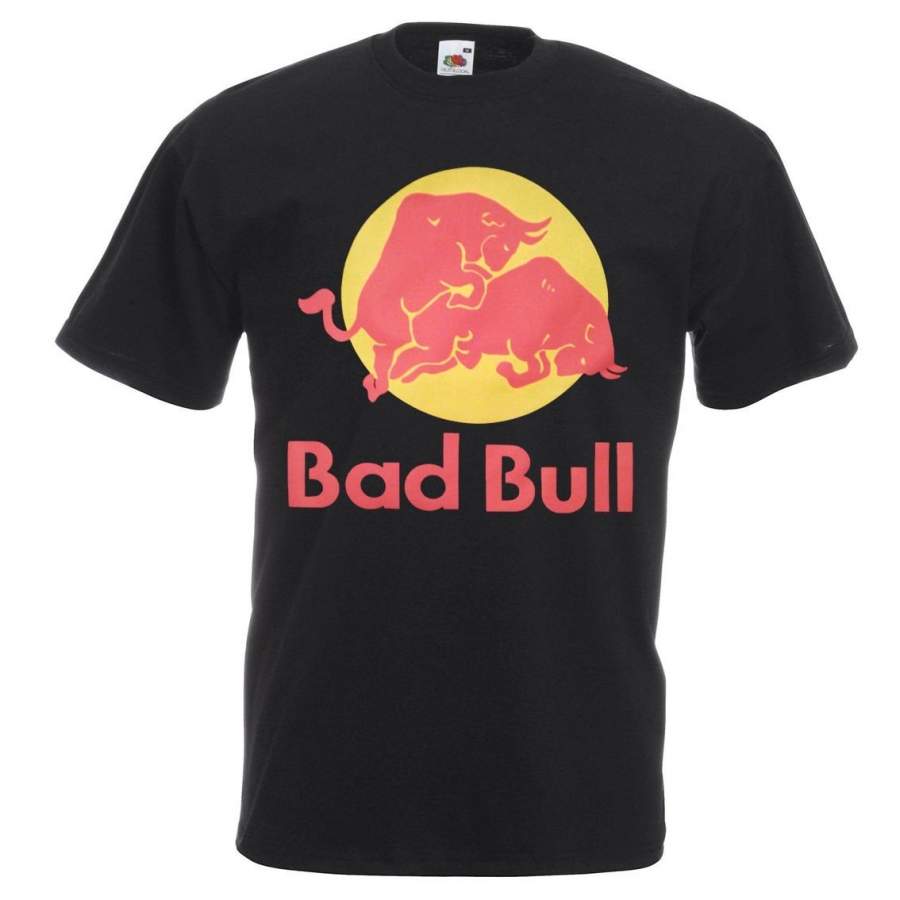 Bad Bull Funny Logo Mens Casual Tops Cotton T Shirt