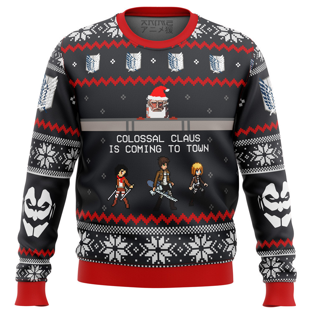 Attack On Titan Colossal Claus Ugly Christmas Sweater