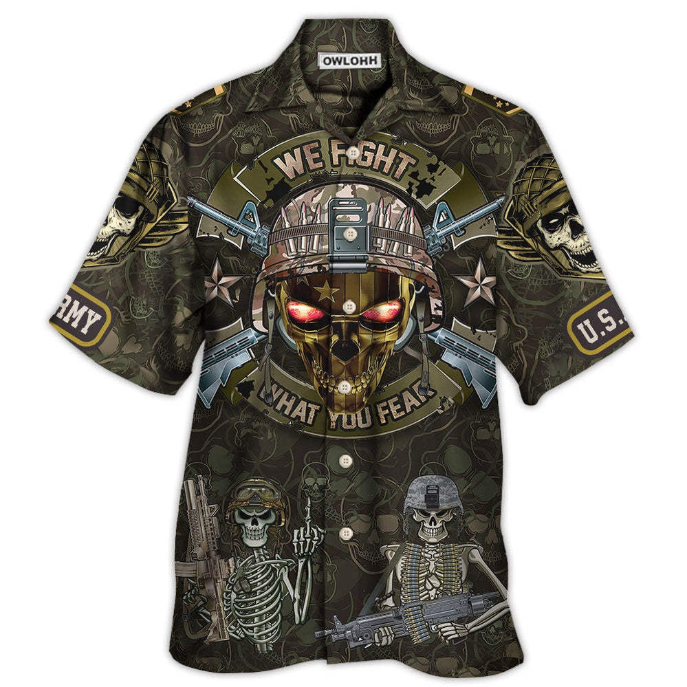 Veteran We Fight What You Fear Skull – Hawaiian Shirt  – Owl Ohh