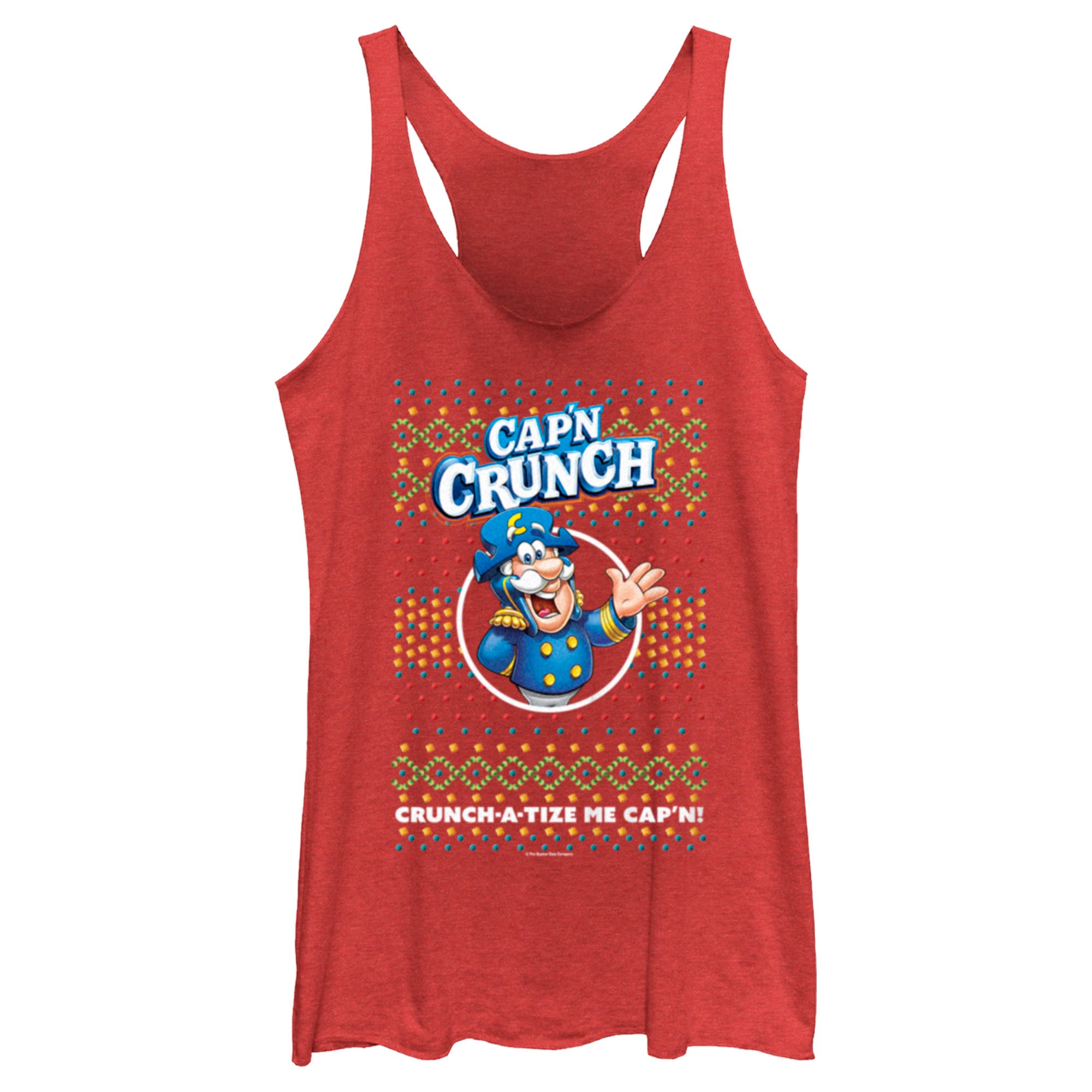 Women’S Cap’N Crunch Christmas Sweater Print Racerback Tank Top