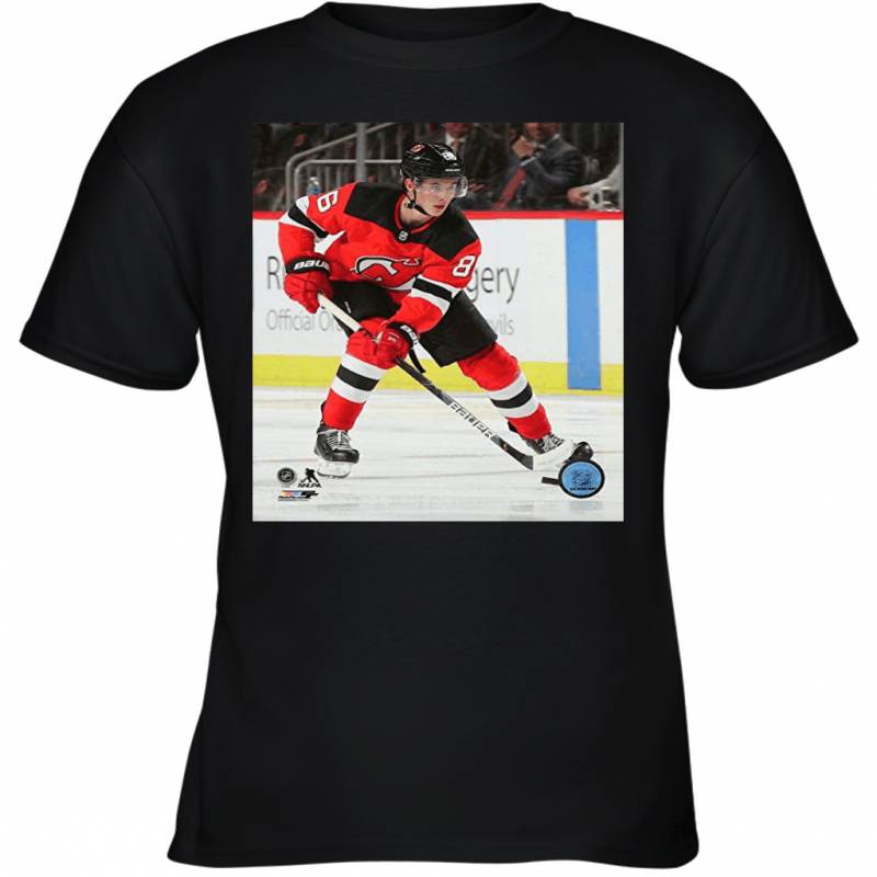 Jack Hughes New Jersey Devils in Action Youth T-Shirt