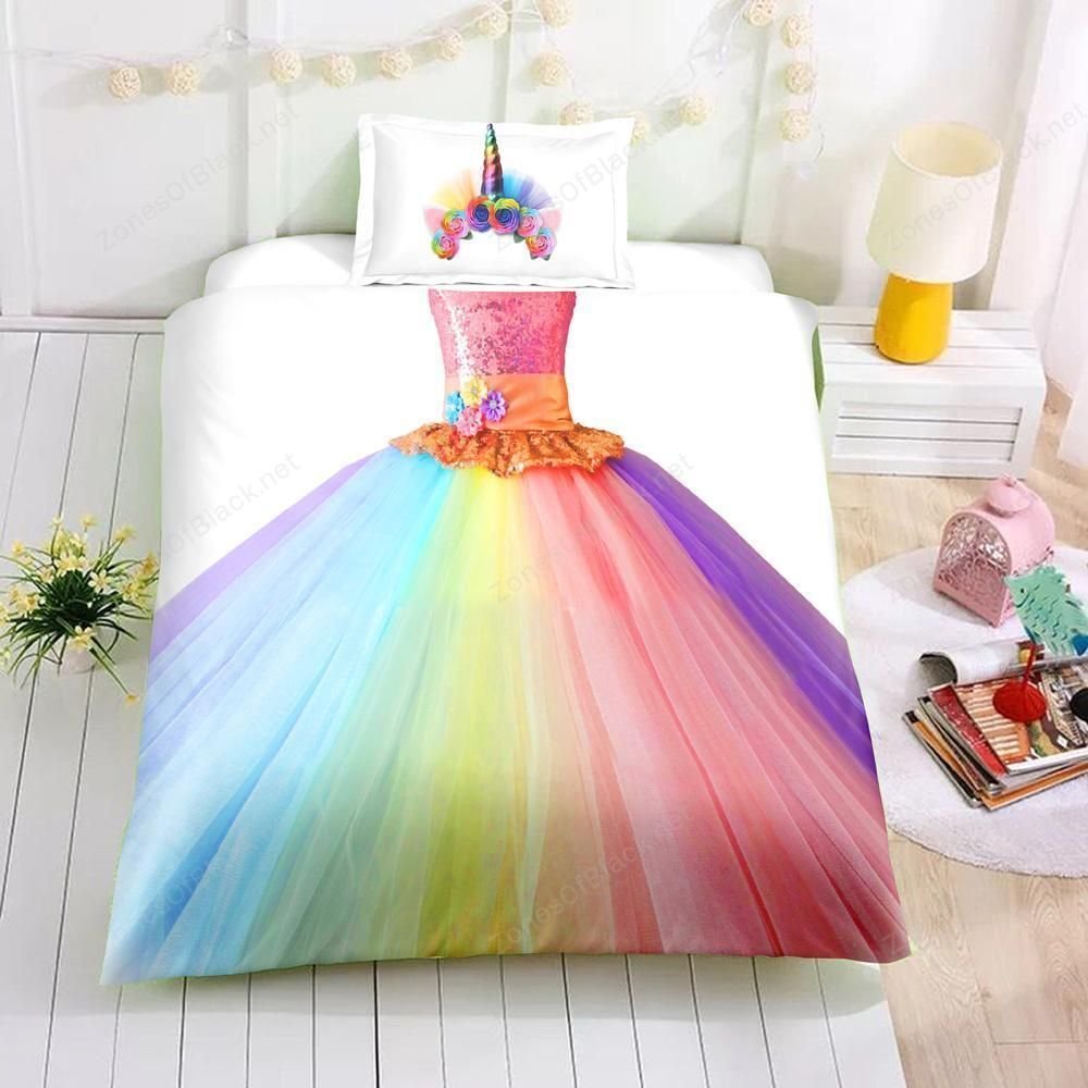 3D Amazing Unicorn Skirt Bedding Set Bedroom Decor