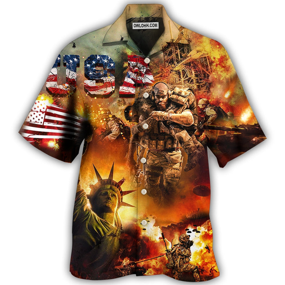 Veteran America Independence Day Veteran Usa – Hawaiian Shirt – Owl Ohh