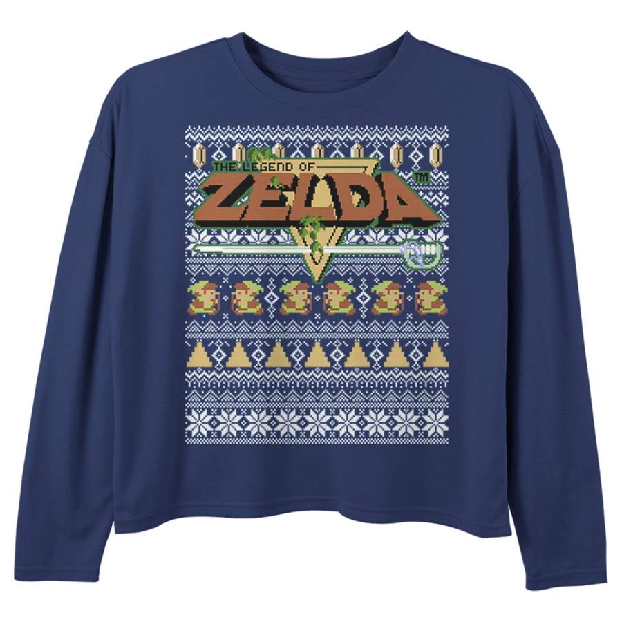 Nintendo Girl’s Ugly Christmas Legend of Zelda  Long Sleeve Shirt