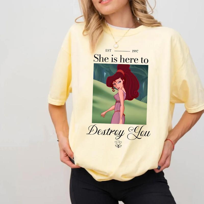 She Is Here To Destroy You, Meg Fan T-Shirt, 1990s Aesthetic, Perfect Idea For Womenswear And Menswear Crewneck Tops