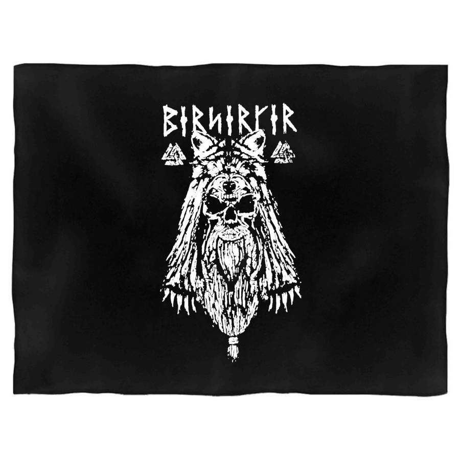 Viking Berserker Mythology Norse Wolf Skull Blanket - TattoosCafe