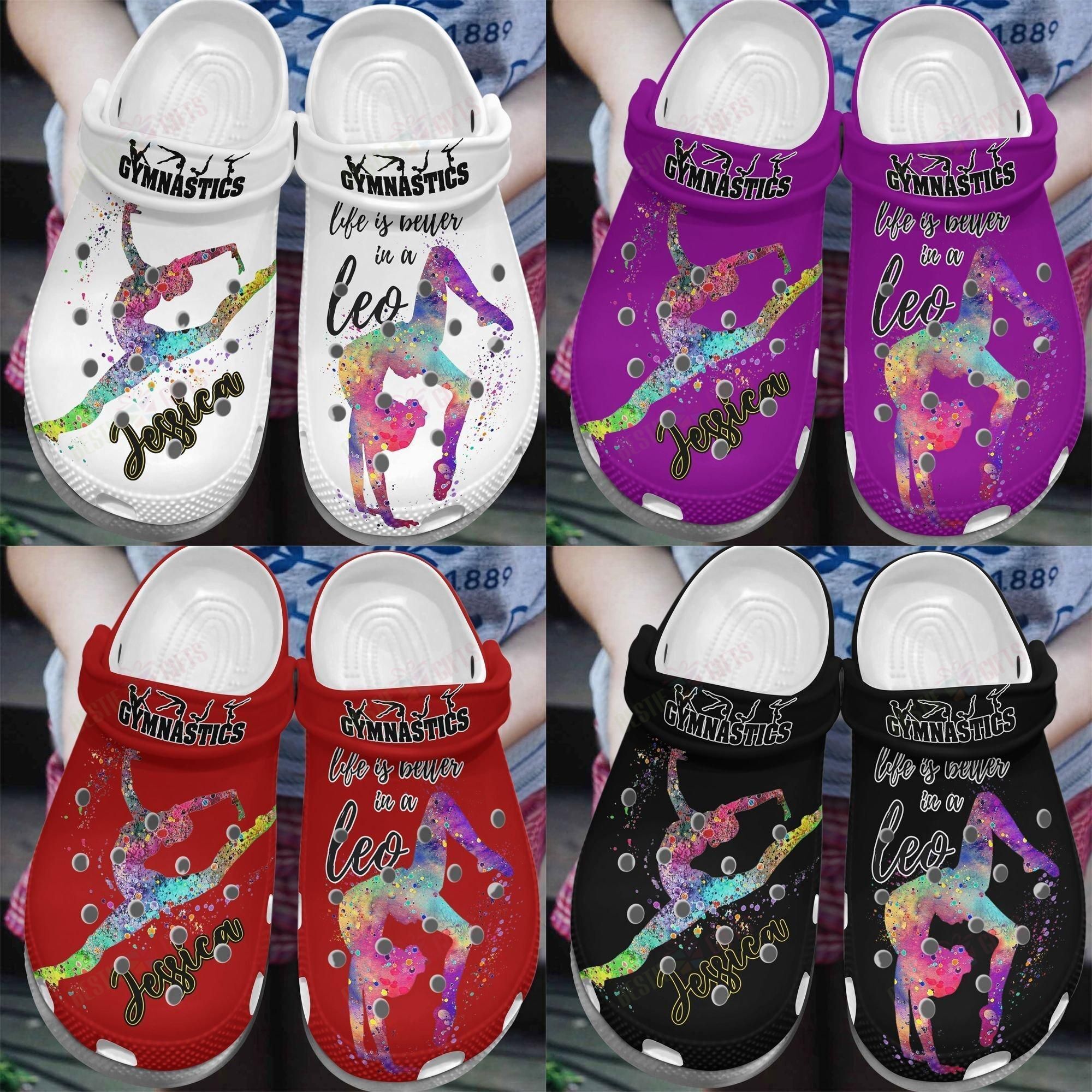 Gymnast Personalized Crocs Classic Clog Whitesole Leo Girl Shoes