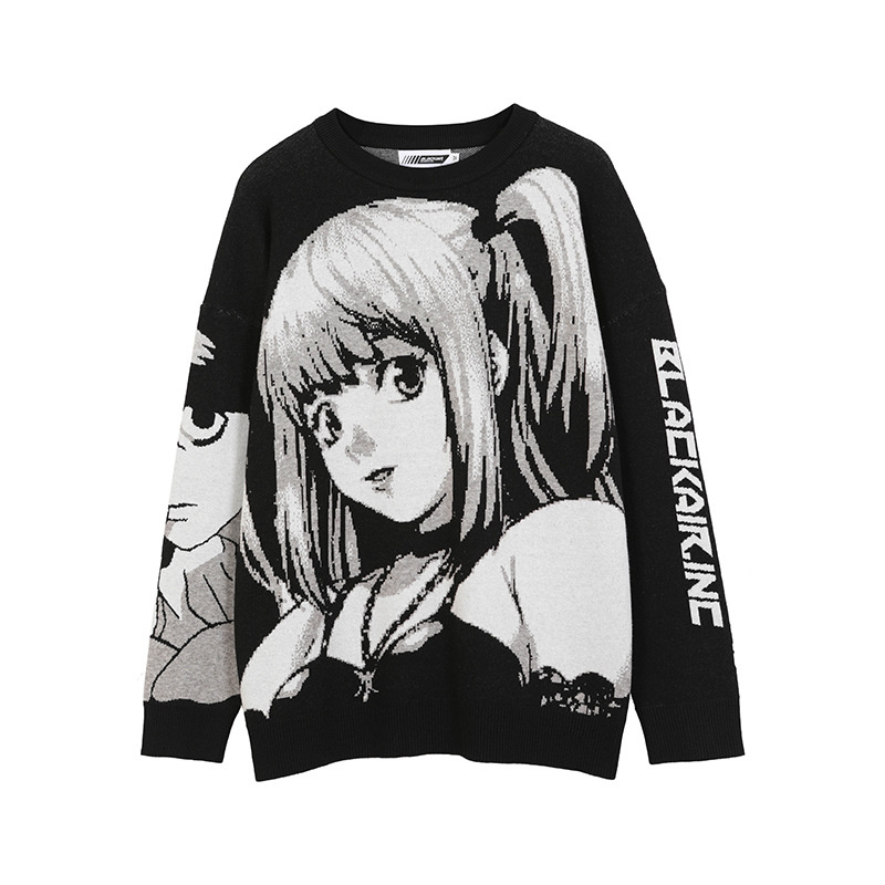 Anime Death Notes Misa Cosplay Costumes Amane Imitation Leather Sexy Tube Tops Sweater Uniform Outfit Long Sleeve Loose alx