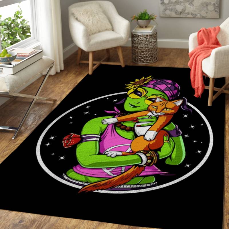 Alien Cat Space Kitten UFO – Space Aliens Area Rug Carpet