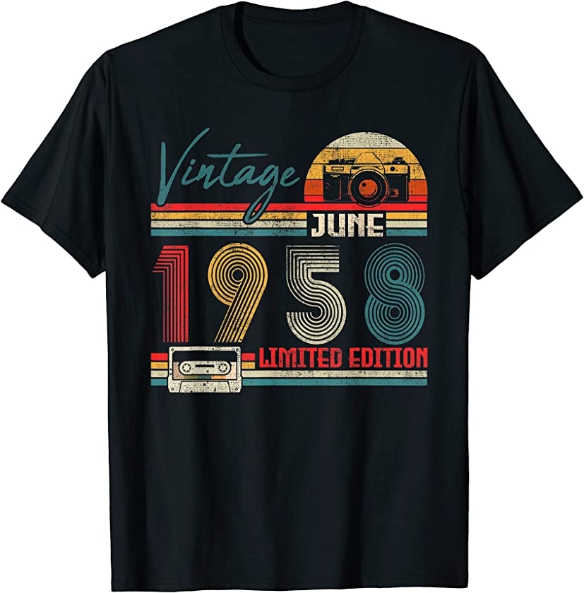 Vintage June 1958 63 Birthday Apparel 63 Year Old T-Shirt