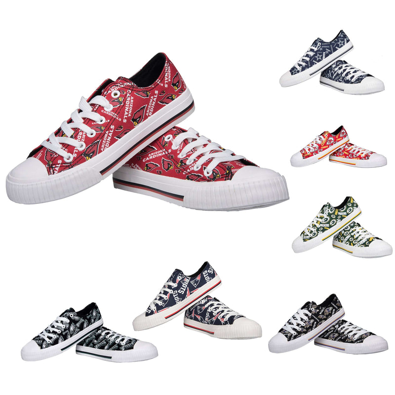 NFL Womens Low Top Repeat Print Canvas Shoes – Pick Your Team