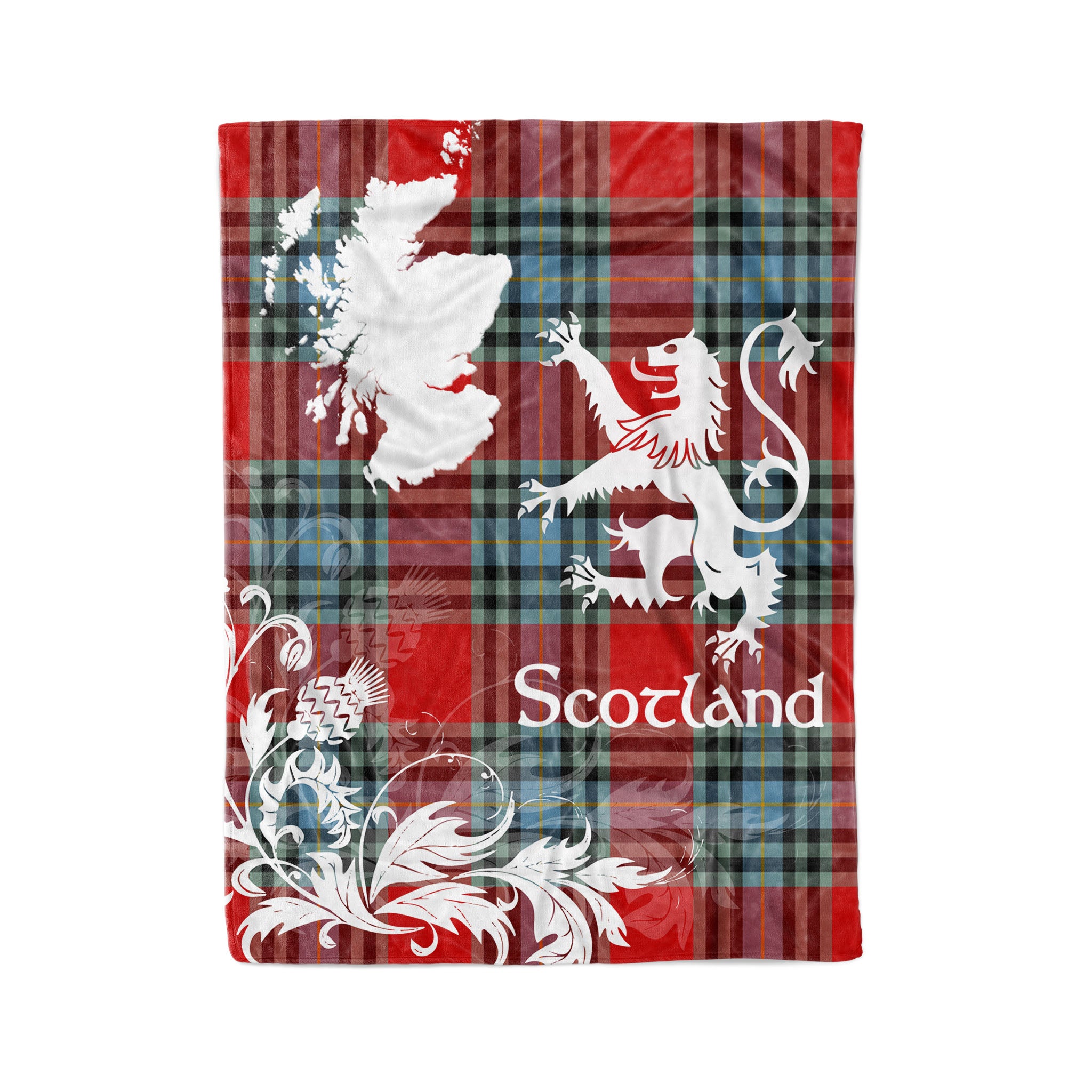 Tartan Plaid Fleece Blanket Tartan Blanket Thistle And Lion Scottish Clan Macleay Plaid Blanket