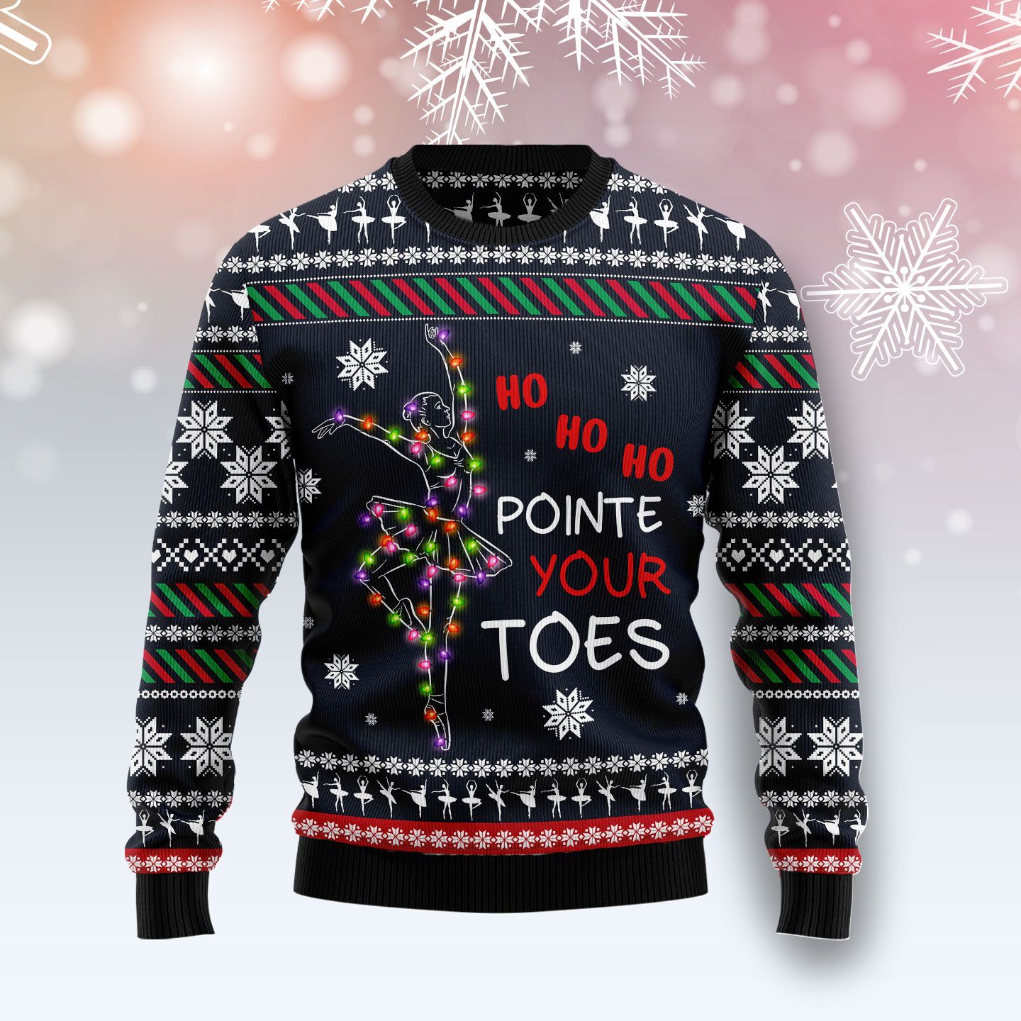 Ballet Pointe Your Toes Ty210 Ugly Christmas Sweater