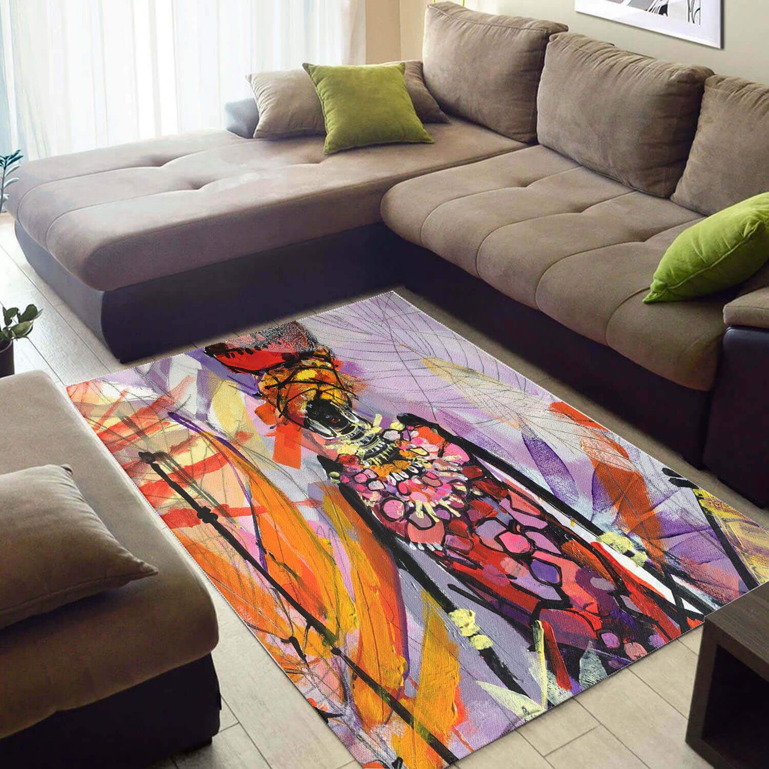 Inspired African American Rug Pretty Afrocentric Afro Woman African Carpet African Style Decor WBG3765