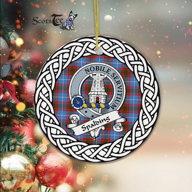 Spalding Scottish Clan Tartan Crest Badge Plaid Ornament Gift. Christmas Tree Ornament Tartan Ornament Great Christmas Ornaments Gift