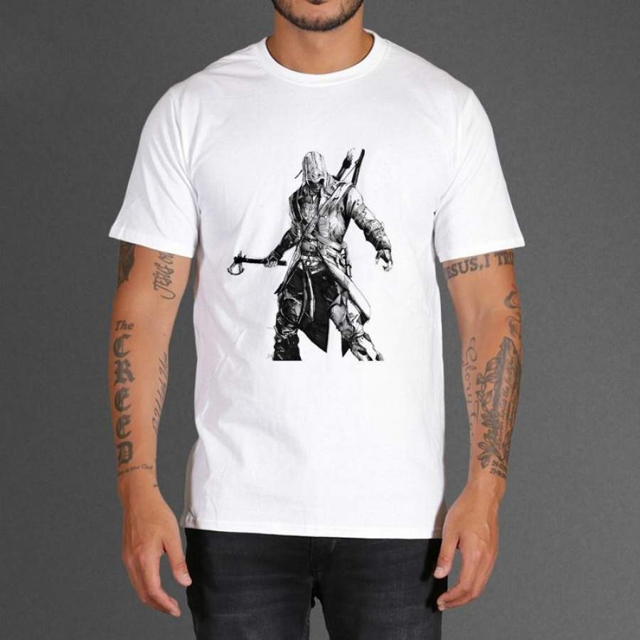 2018 Ac Assassin’S Creed Iii Poster By Russ Mills Via Behance Print T-Shirts Men Fashion White Tops Tee Mens Round Neck Short Sleeves T Shirt