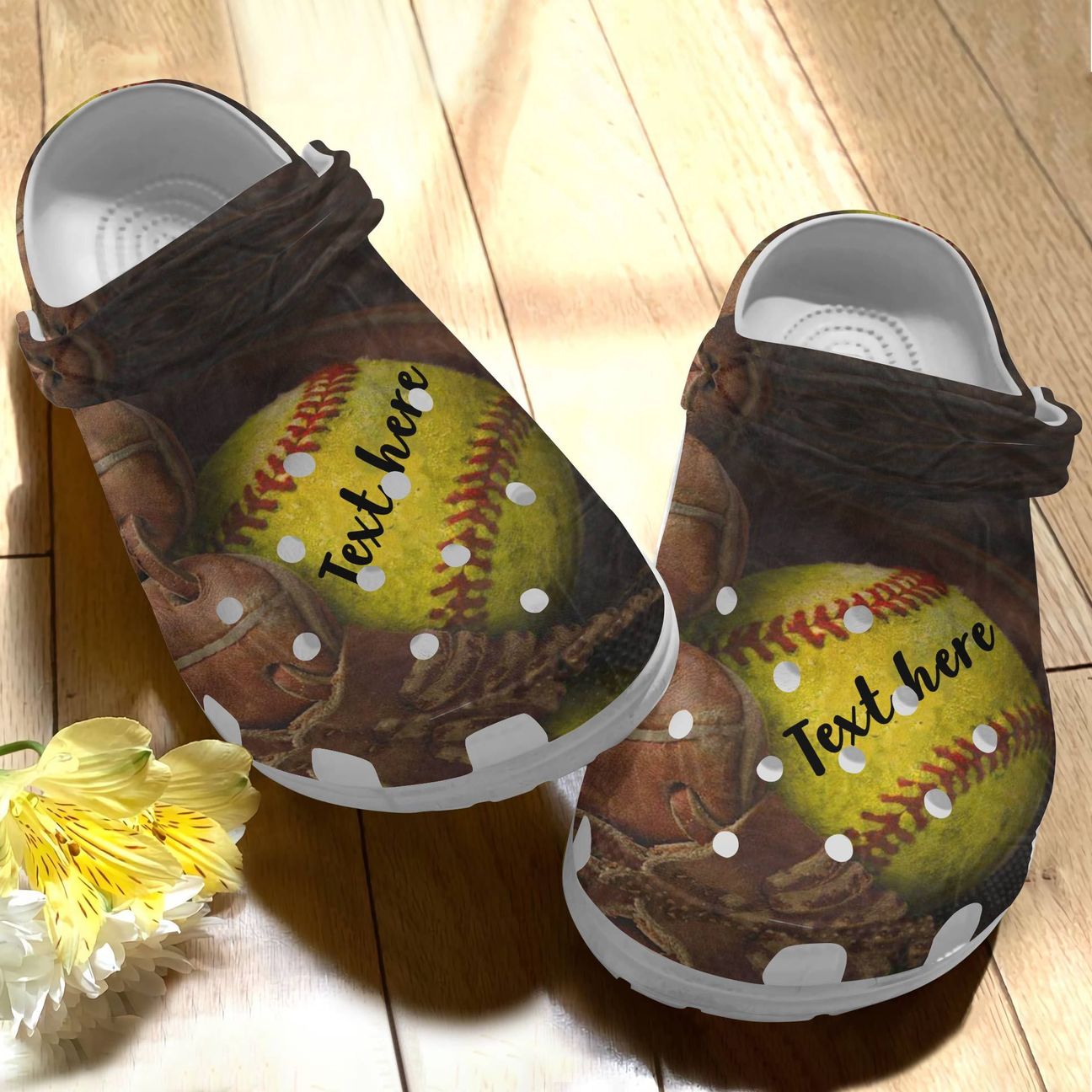 Softball Personalized Personalize Clog, Custom Name, Text, Fashion Style For Women, Men, Kid, Print 3D Whitesole Love Softball