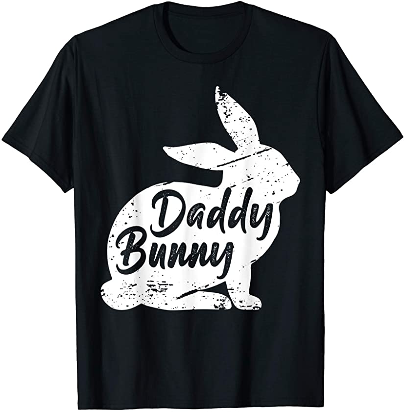 Vintage Daddy Bunny Easter Pregnant Dad Happy Easter T-Shirt