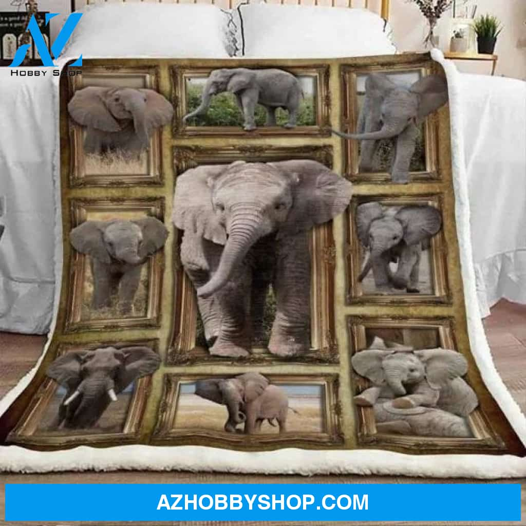 Ltl – Elephant – 3D Elephant – Blanket  Fleece Blanket / Queen