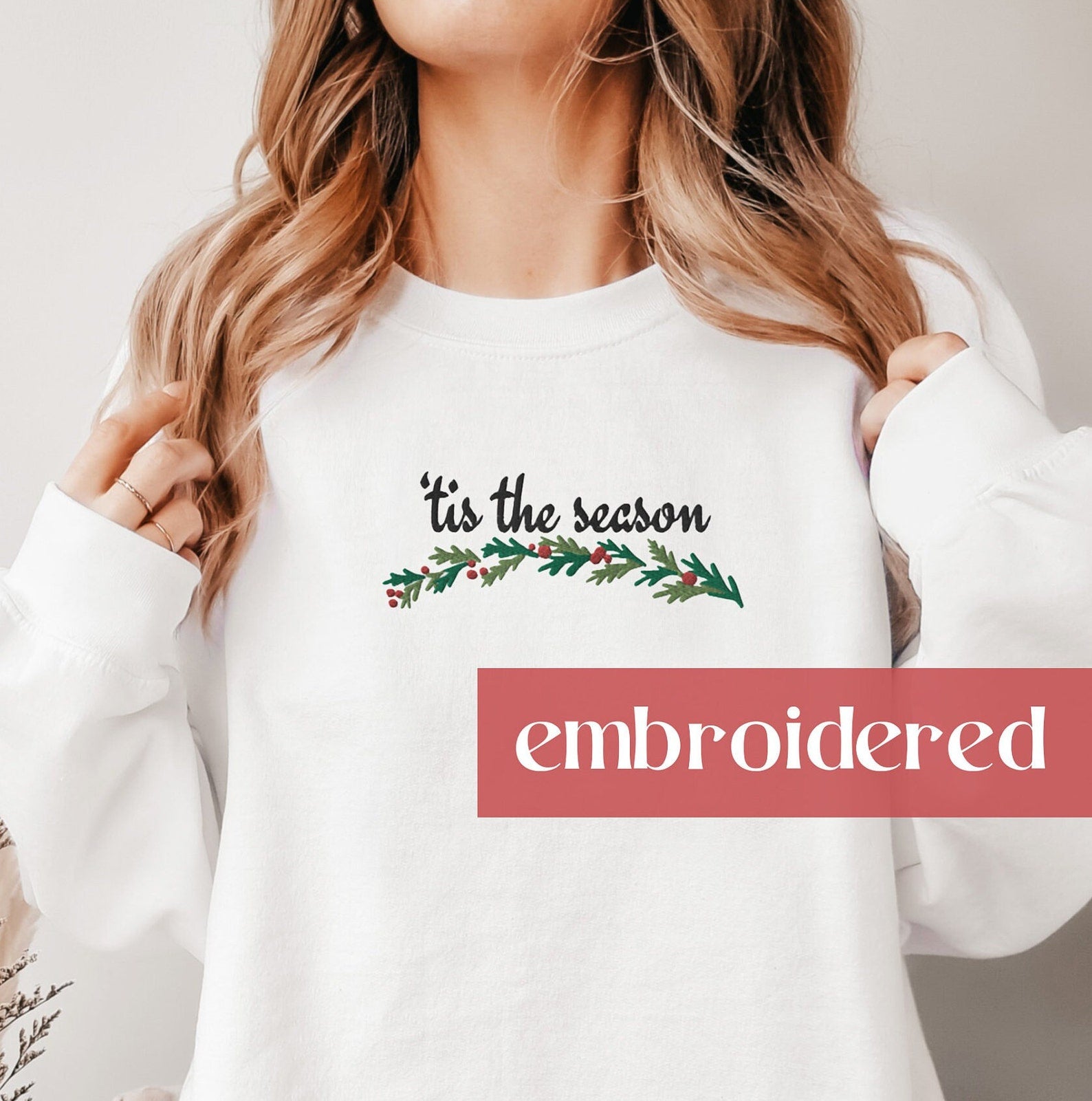 Christmas Embroidered Sweatshirt 2D Crewneck Sweatshirt All Over Print Sweatshirt For Women Sweatshirt For Men Sws4815