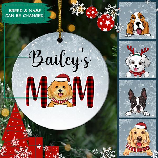 Dog Mom – Dog Lovers Circle Ceramic Ornament – Personalized Decorative Christmas Ornament