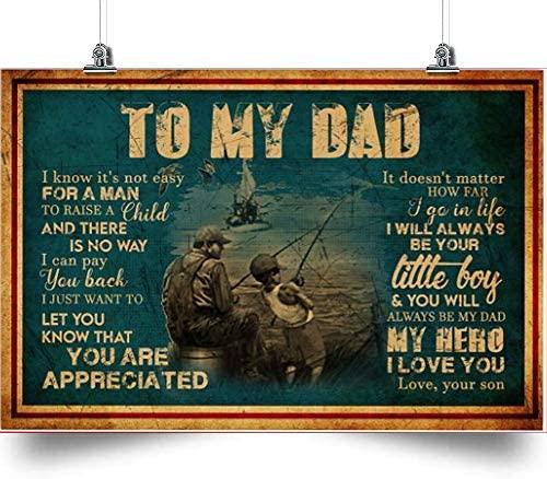 Fishing Horizontal Poster-to My dad-You are Appreciated-Home Decoration Poster, Wall Poster, Home and Room Decoration, Gifts for Father, Souvenirs.