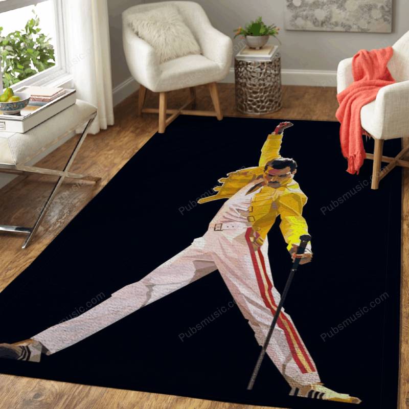 Freddie Mercury on Stage – Skintone Wpap Pop Art Area Rug Carpet