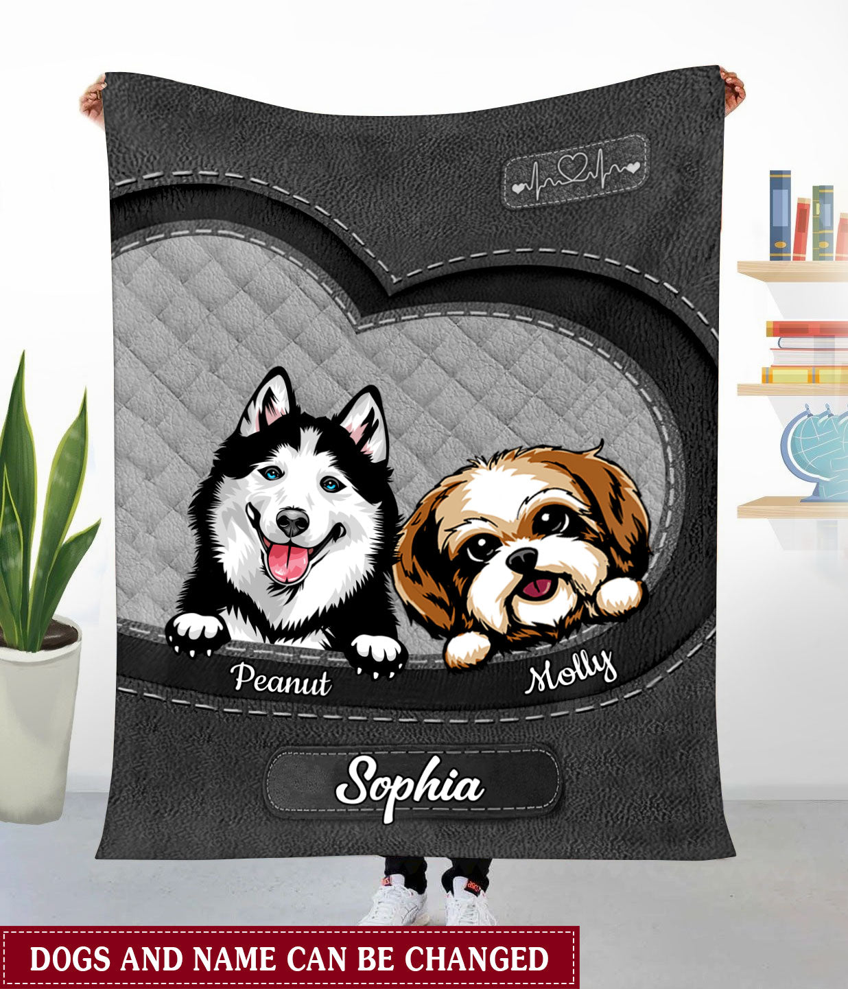 Personalized Dog Mom Puppy Pet Dogs Lover Texture Leather Fleece Blanket Nvl01Mar22Tt1 Tt