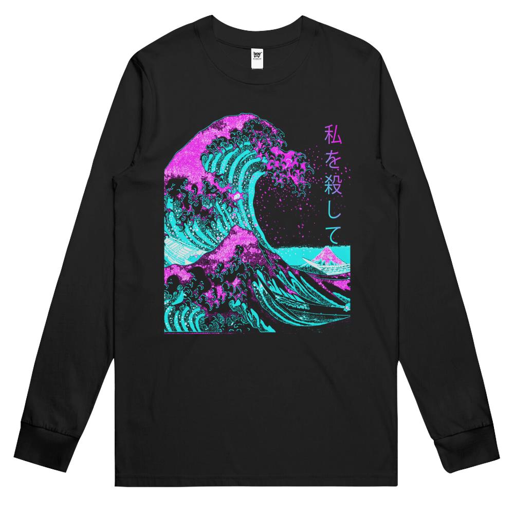 Aesthetic The Great Wave Off Kanagawa – Hokusai Long Sleeve T Shirts