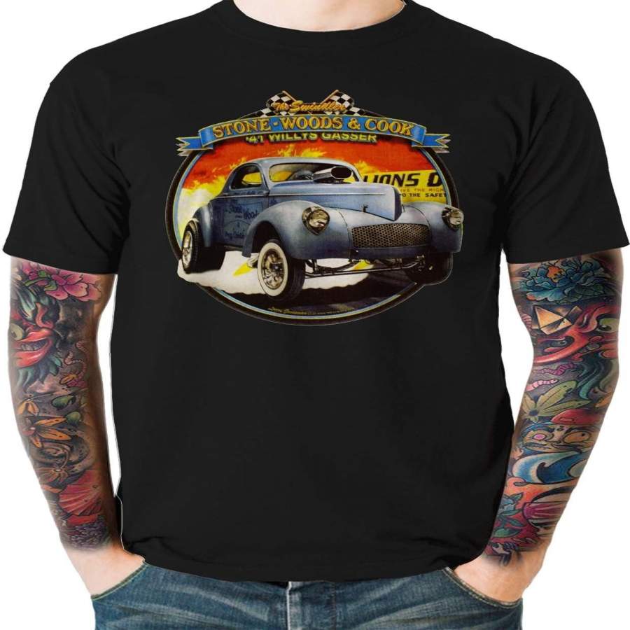 Vintage Style 41 Willys Hot Rod Drag Racing T Shirt