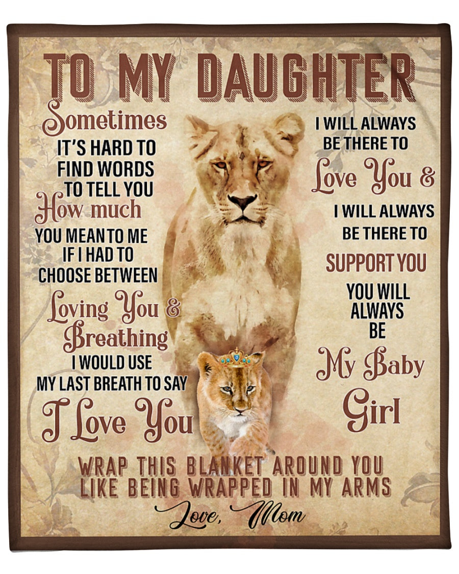 To My Daughter You Are My Baby Girl Fleece Blanket Gift For Family, Birthday, Daughter, Mother To Daughter Gift Home Decor Bedding Couch Sofa Soft And Comfy