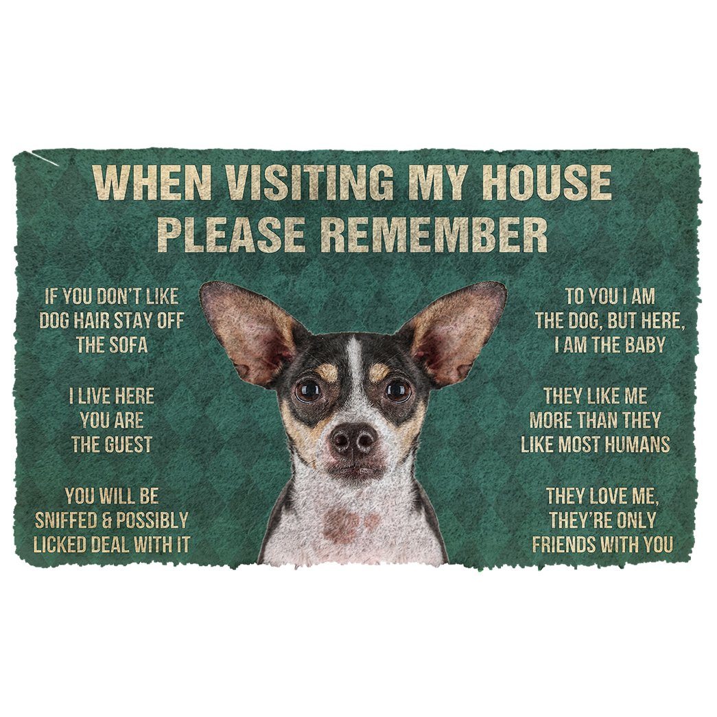 Gearhumans  GearHuman 3D Please Remember Rat Terrier Dogs House Rules Doormat