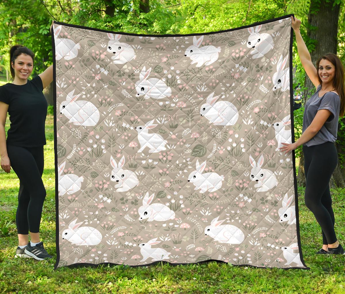 Cute Rabbit Pattern Premium Quilt