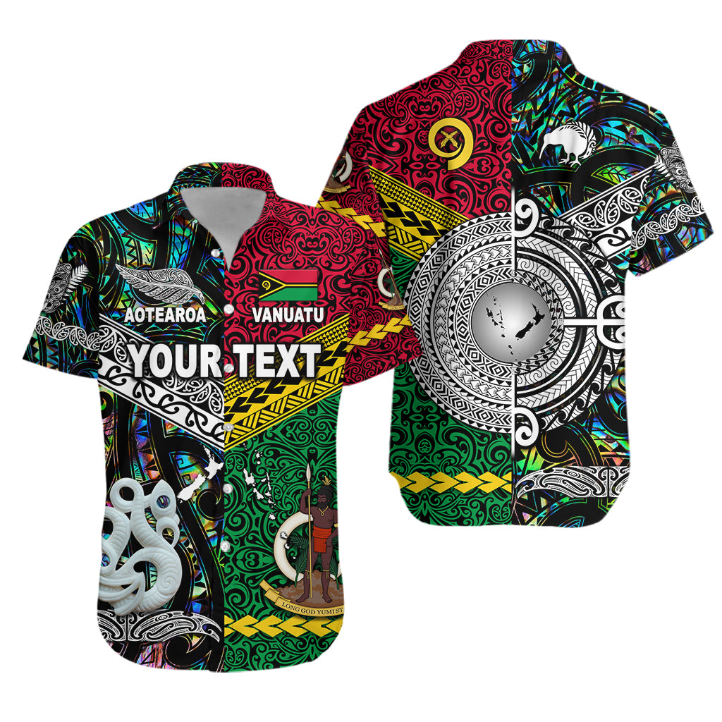 (Custom Personalised) Vanuatu And New Zealand Hawaiian Shirt Together – Paua Shell Lt8