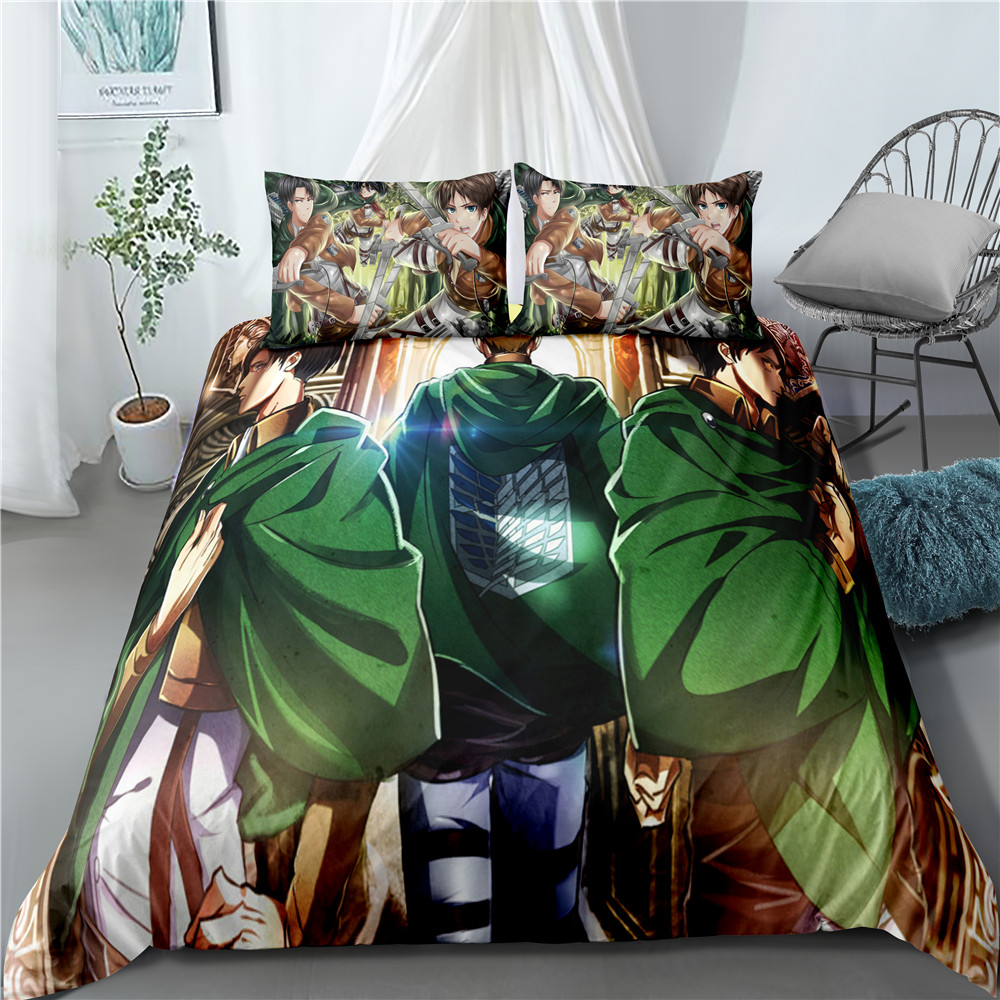 Anime Attack On Titan 3D Bed Duvet Covers Pillow Case Comforter Bedding Sets Bed Set Home Decor Bedding