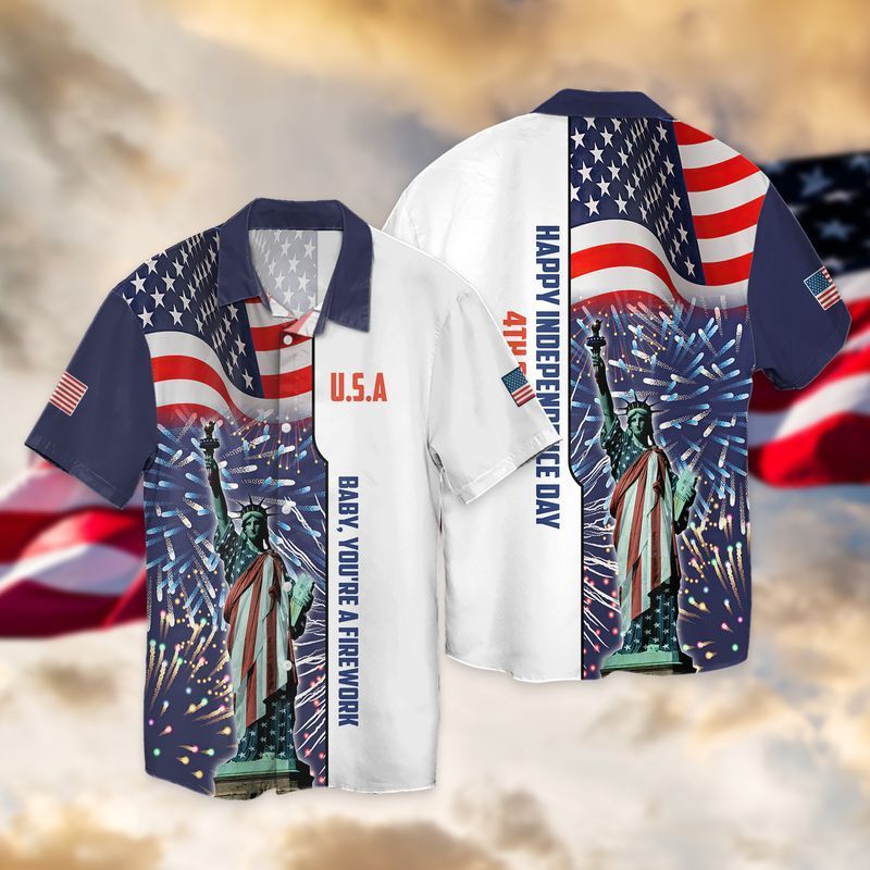 Of July Independence Day American Flag Statue Liberty Hawaii Shirt Ha8759