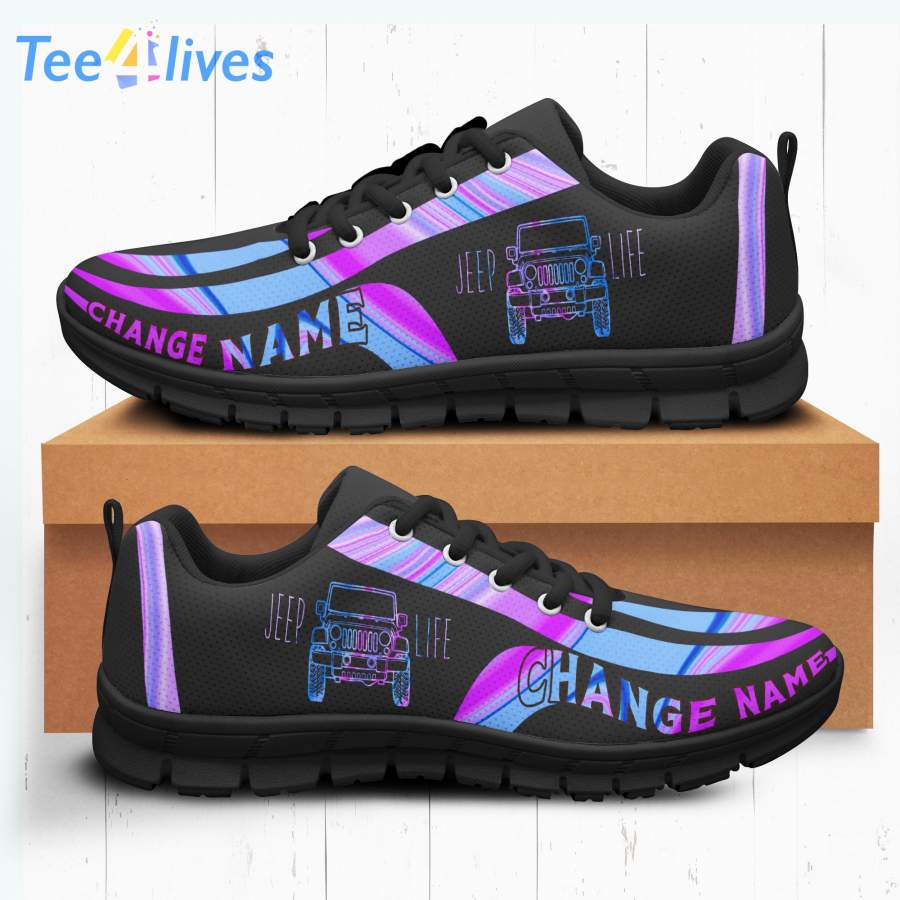 Custom Shoe Jeep Life Personalized Gifts Black Sneakers - Gifts for Men Women