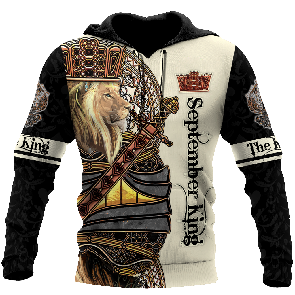 September Black King Lion  3D All Over Printed Unisex Shirts