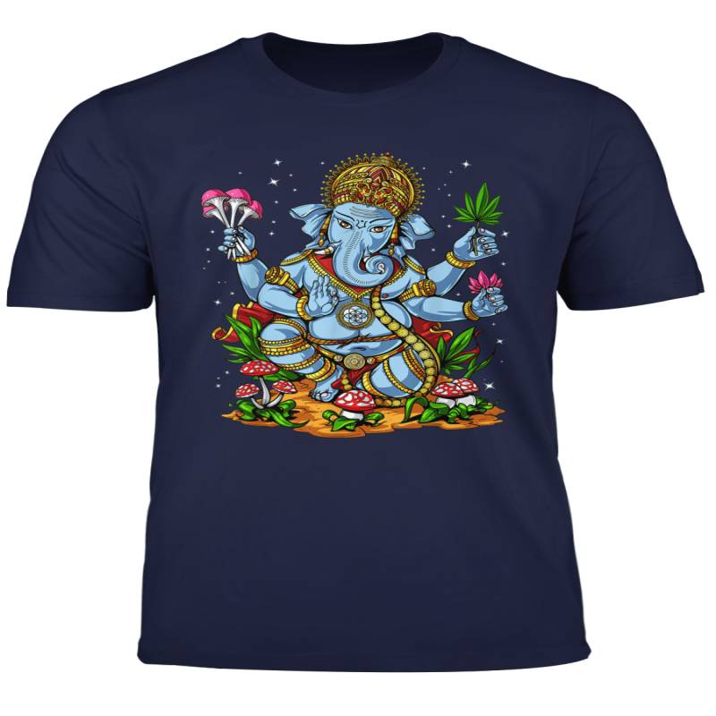 Ganesha Psychedelic Hindu Elephant God Weed Magic Mushrooms T Shirt