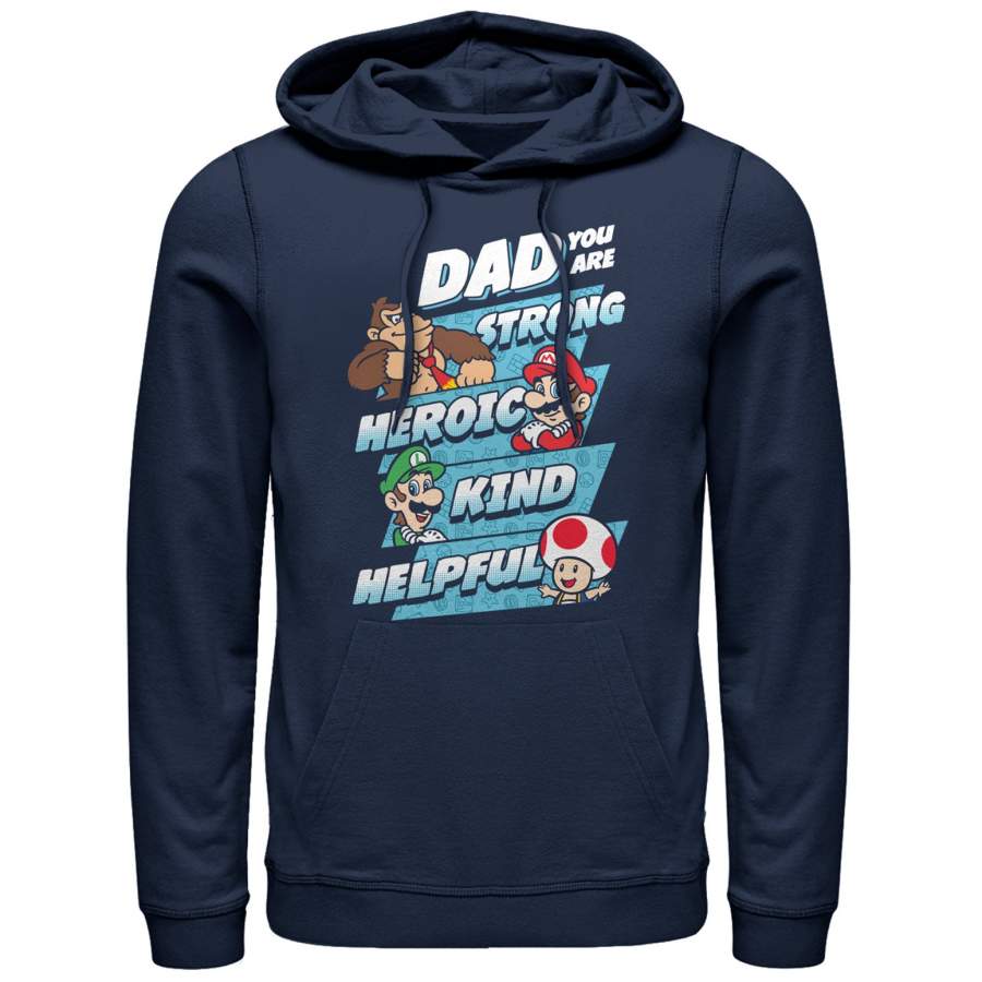 Nintendo Men’s Father’s Day Mario Dad Qualities  Lightweight Hoodie