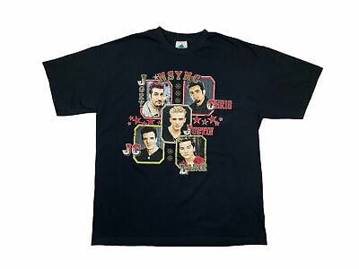 Vintage Nsync Shirt Tour Band Tee Concert 2001 Justin Timberlake Boyband V16 3677